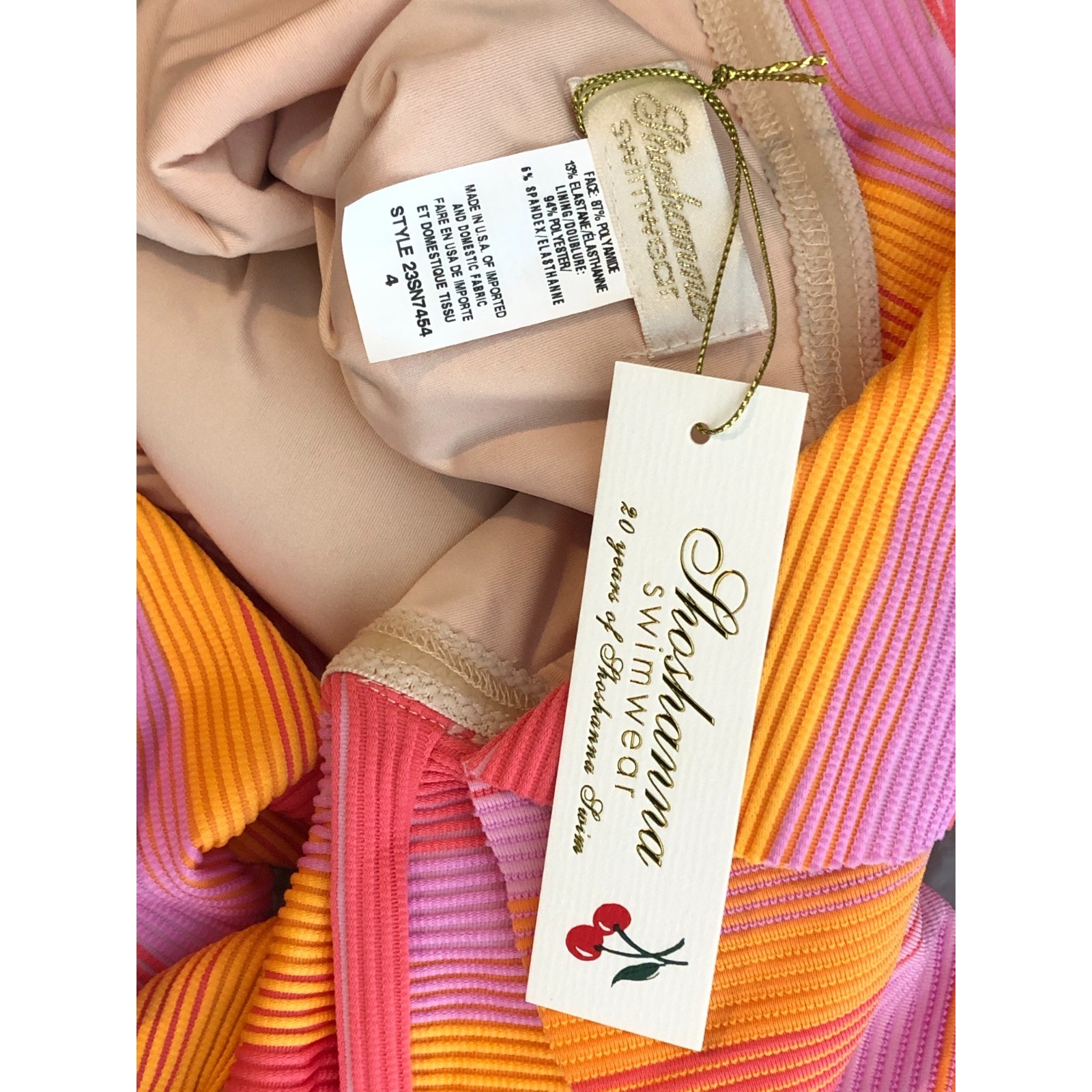Shoshanna Women's Standard Shoulder Ruffle One Piece, Sunset Sorbet Size 4 Nwt — image 3 of 3